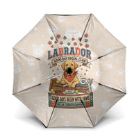 Labrador Good Days Start With A Lab Umbrella Retro Cute Yellow Lab Paws And Tennis Balls