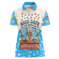 Labrador Good Days Start With A Lab Women Polo Shirt Retro Cute Yellow Lab Paws And Tennis Balls