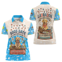 Labrador Good Days Start With A Lab Women Polo Shirt Retro Cute Yellow Lab Paws And Tennis Balls