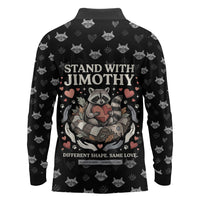 Jimothy The Raccoon Long Sleeve Polo Shirt Vintage Raccoon Small Frame Big Heart