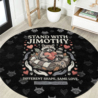 Jimothy The Raccoon Round Carpet Vintage Raccoon Small Frame Big Heart