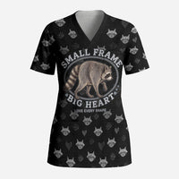 Jimothy The Raccoon Scrub Top Vintage Raccoon Small Frame Big Heart