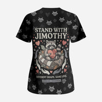 Jimothy The Raccoon Scrub Top Vintage Raccoon Small Frame Big Heart