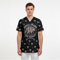 Jimothy The Raccoon Scrub Top Vintage Raccoon Small Frame Big Heart