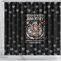 Jimothy The Raccoon Shower Curtain Vintage Raccoon Small Frame Big Heart