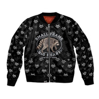 Jimothy The Raccoon Sleeve Zip Bomber Jacket Vintage Raccoon Small Frame Big Heart