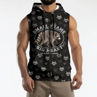 Jimothy The Raccoon Sleeveless Zip Hoodie Vintage Raccoon Small Frame Big Heart