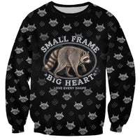 Jimothy The Raccoon Sweatshirt Vintage Raccoon Small Frame Big Heart
