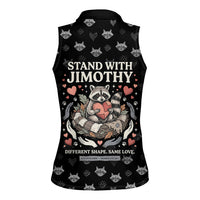 Jimothy The Raccoon Women Sleeveless Polo Shirt Vintage Raccoon Small Frame Big Heart