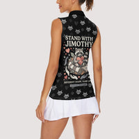 Jimothy The Raccoon Women Sleeveless Polo Shirt Vintage Raccoon Small Frame Big Heart
