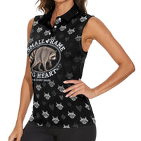 Jimothy The Raccoon Women Sleeveless Polo Shirt Vintage Raccoon Small Frame Big Heart
