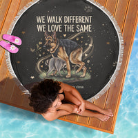 Jimothy And Quasimodo Beach Blanket Vintage German Shepherd And Raccoon - Born Rare Loved Deeply