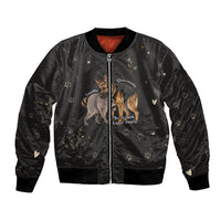 Jimothy And Quasimodo Bomber Jacket Vintage German Shepherd And Raccoon - Born Rare Loved Deeply