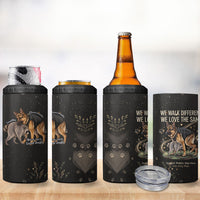 Jimothy And Quasimodo 4 in 1 Can Cooler Tumbler Vintage German Shepherd And Raccoon - Born Rare Loved Deeply