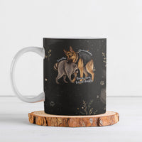 Jimothy And Quasimodo Ceramic Mug Vintage German Shepherd And Raccoon - Born Rare Loved Deeply