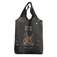 Jimothy And Quasimodo Grocery Bag Vintage German Shepherd And Raccoon - Born Rare Loved Deeply