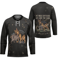 Jimothy And Quasimodo Hockey Jersey Vintage German Shepherd And Raccoon - Born Rare Loved Deeply