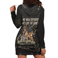 Jimothy And Quasimodo Hoodie Dress Vintage German Shepherd And Raccoon - Born Rare Loved Deeply