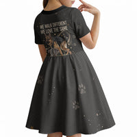 Jimothy And Quasimodo Kid Short Sleeve Dress Vintage German Shepherd And Raccoon - Born Rare Loved Deeply