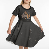 Jimothy And Quasimodo Kid Short Sleeve Dress Vintage German Shepherd And Raccoon - Born Rare Loved Deeply