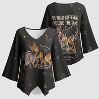 Jimothy And Quasimodo Kimono Sleeve Blouse Vintage German Shepherd And Raccoon - Born Rare Loved Deeply