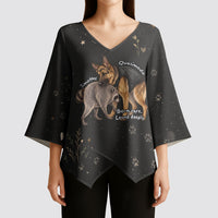 Jimothy And Quasimodo Kimono Sleeve Blouse Vintage German Shepherd And Raccoon - Born Rare Loved Deeply