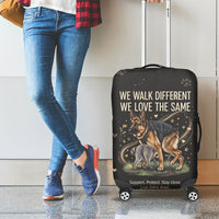 Jimothy And Quasimodo Luggage Cover Vintage German Shepherd And Raccoon - Born Rare Loved Deeply