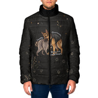 Jimothy And Quasimodo Padded Jacket Vintage German Shepherd And Raccoon - Born Rare Loved Deeply