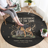 Jimothy And Quasimodo Round Carpet Vintage German Shepherd And Raccoon - Born Rare Loved Deeply