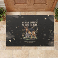 Jimothy And Quasimodo Rubber Doormat Vintage German Shepherd And Raccoon - Born Rare Loved Deeply