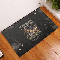 Jimothy And Quasimodo Rubber Doormat Vintage German Shepherd And Raccoon - Born Rare Loved Deeply