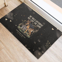 Jimothy And Quasimodo Rubber Doormat Vintage German Shepherd And Raccoon - Born Rare Loved Deeply