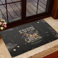 Jimothy And Quasimodo Rubber Doormat Vintage German Shepherd And Raccoon - Born Rare Loved Deeply