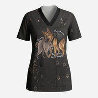 Jimothy And Quasimodo Scrub Top Vintage German Shepherd And Raccoon - Born Rare Loved Deeply