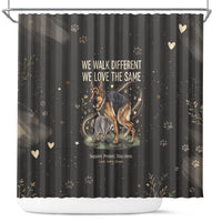 Jimothy And Quasimodo Shower Curtain Vintage German Shepherd And Raccoon - Born Rare Loved Deeply
