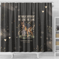 Jimothy And Quasimodo Shower Curtain Vintage German Shepherd And Raccoon - Born Rare Loved Deeply
