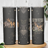 Jimothy And Quasimodo Skinny Tumbler Vintage German Shepherd And Raccoon - Born Rare Loved Deeply