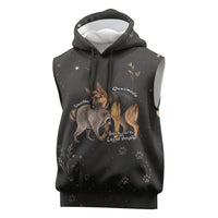 Jimothy And Quasimodo Sleeveless Hoodie Vintage German Shepherd And Raccoon - Born Rare Loved Deeply