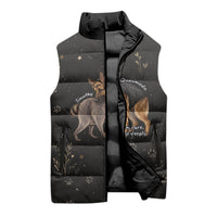 Jimothy And Quasimodo Sleeveless Puffer Jacket Vintage German Shepherd And Raccoon - Born Rare Loved Deeply