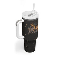 Jimothy And Quasimodo Tumbler With Handle Vintage German Shepherd And Raccoon - Born Rare Loved Deeply