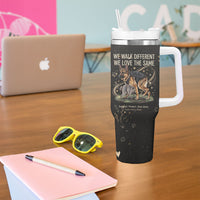 Jimothy And Quasimodo Tumbler With Handle Vintage German Shepherd And Raccoon - Born Rare Loved Deeply
