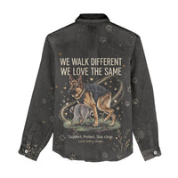 Jimothy And Quasimodo Women Casual Shirt Vintage German Shepherd And Raccoon - Born Rare Loved Deeply