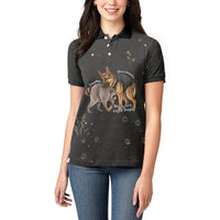 Jimothy And Quasimodo Women Polo Shirt Vintage German Shepherd And Raccoon - Born Rare Loved Deeply