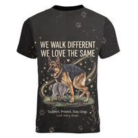 Jimothy And Quasimodo Women V-Neck T-Shirt Vintage German Shepherd And Raccoon - Born Rare Loved Deeply