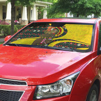 Germany Christmas Auto Sun Shade with Bear Boar Otter Squirrel and Holiday Pattern Design - Wonder Print Shop