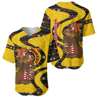 Germany Christmas Baseball Jersey with Bear Boar Otter Squirrel and Holiday Pattern Design - Wonder Print Shop