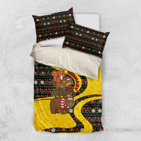 Germany Christmas Bedding Set with Bear Boar Otter Squirrel and Holiday Pattern Design - Wonder Print Shop