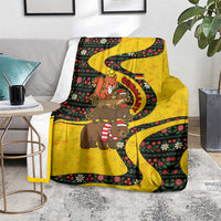 Germany Christmas Blanket with Bear Boar Otter Squirrel and Holiday Pattern Design - Wonder Print Shop