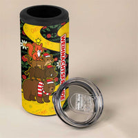 Germany Christmas 4 in 1 Can Cooler Tumbler with Bear Boar Otter Squirrel and Holiday Pattern Design - Wonder Print Shop