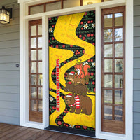 Germany Christmas Door Cover with Bear Boar Otter Squirrel and Holiday Pattern Design - Wonder Print Shop